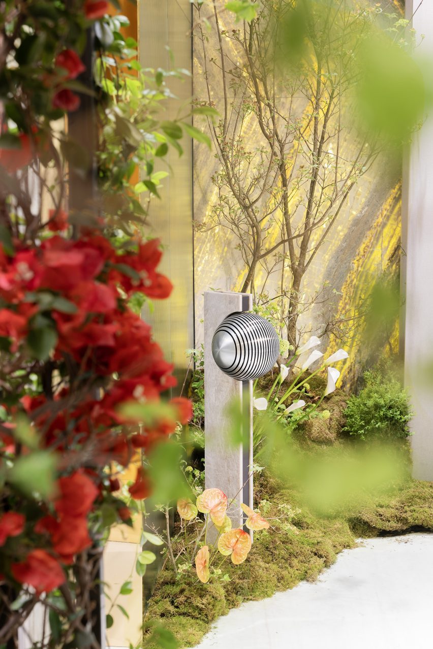 Outdoor speaker in natural setting