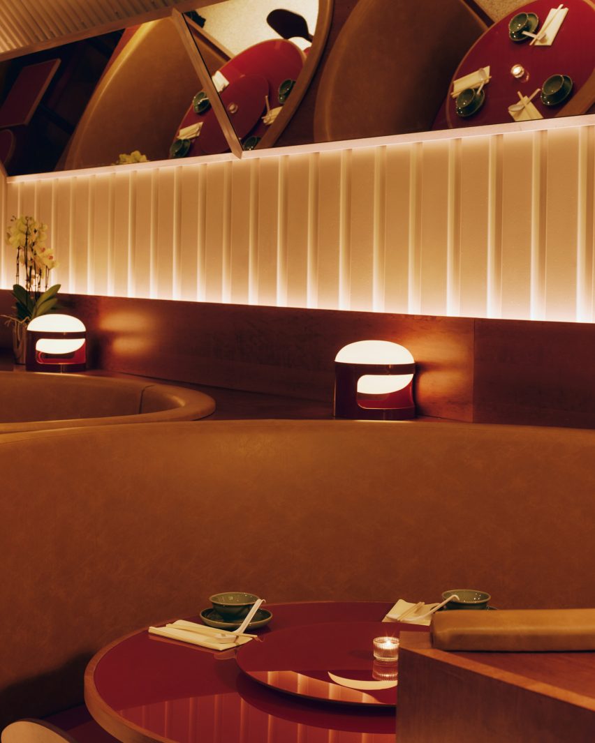 Cafe Kowloon restaurant Daytrip glossy red tables