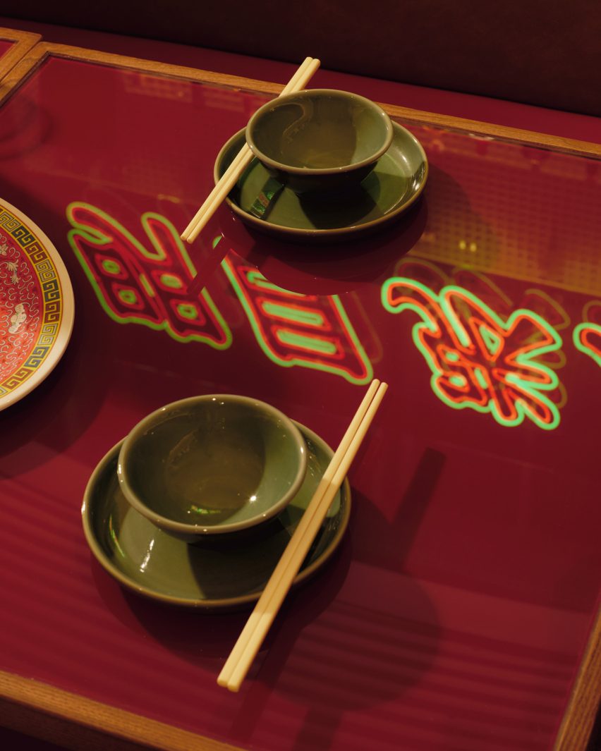 Cafe Kowloon restaurant Daytrip glossy tables reflecting light