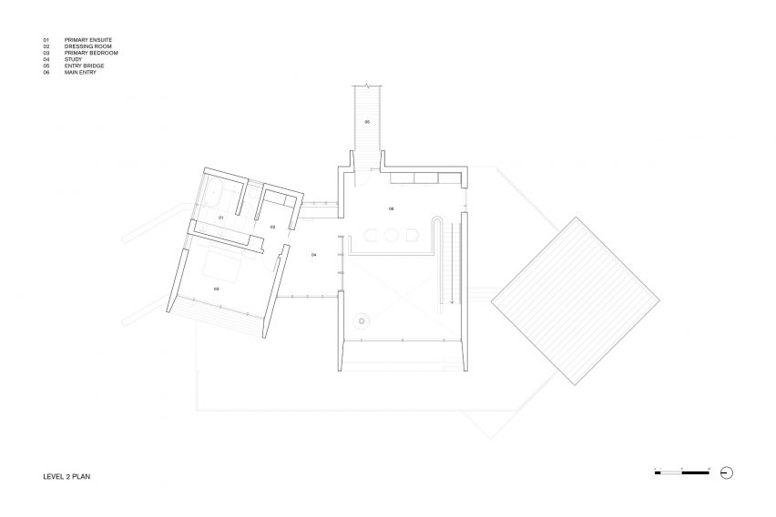 Level two plan of Cedar's Kin by Omar Gandhi Architects