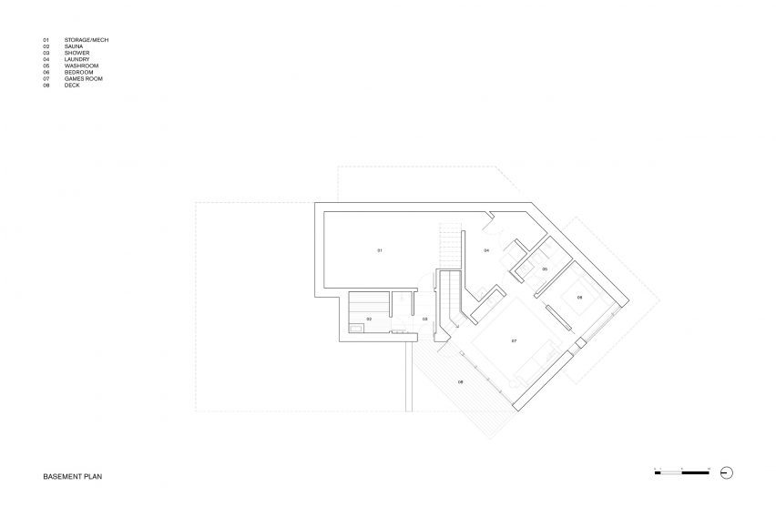 Basement plan of Cedar's Kin by Omar Gandhi Architects