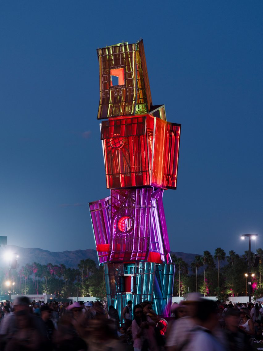 Coachella 2026 night shots of installations