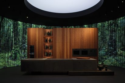 Kitchen display at Eurocucina in Milan
