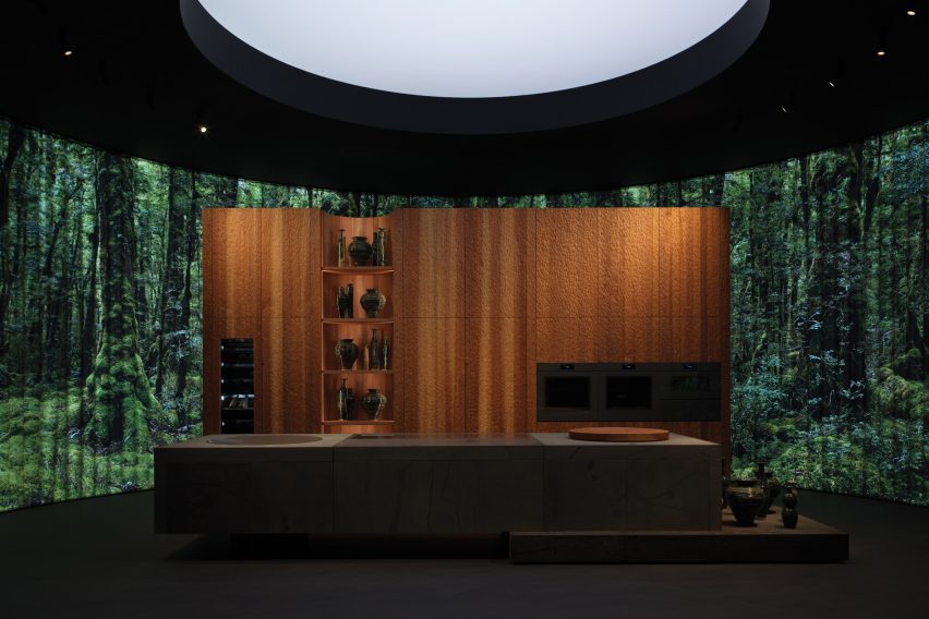 Kitchen display at Eurocucina in Milan