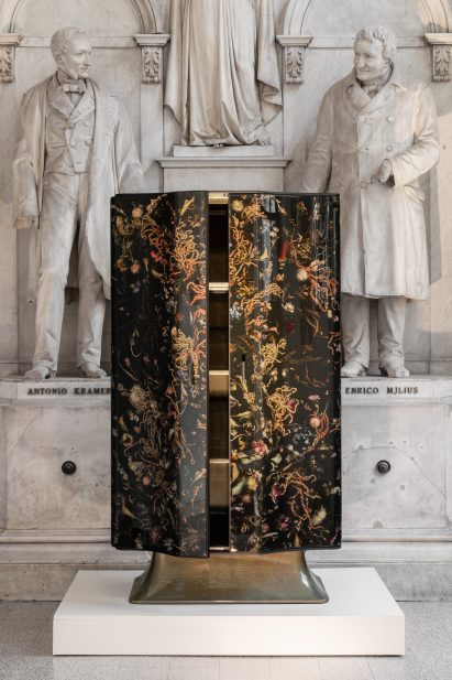 Cabinet with floral design
