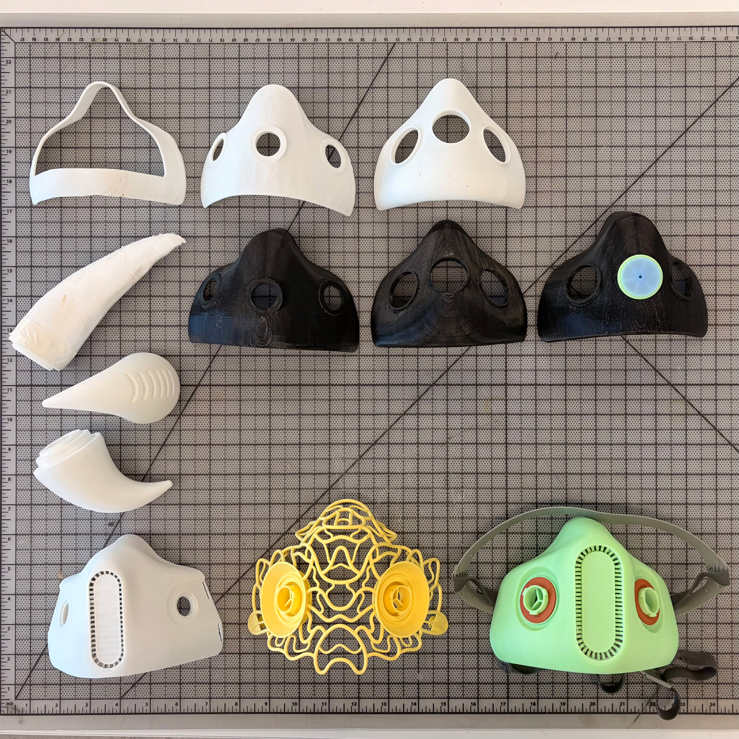 a photograph of design prototypes