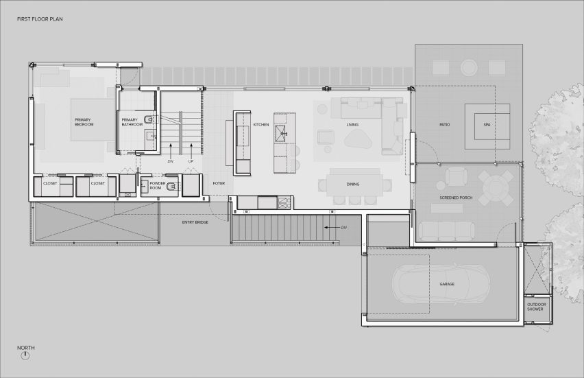 Ground floor plan of House in Amagansett by Khanna Schultz
