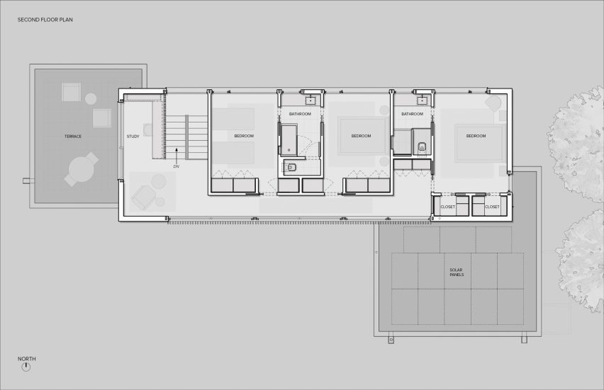 First floor plan of House in Amagansett by Khanna Schultz