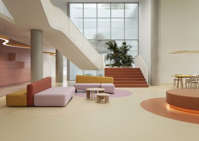 Office interior with vinyl flooring