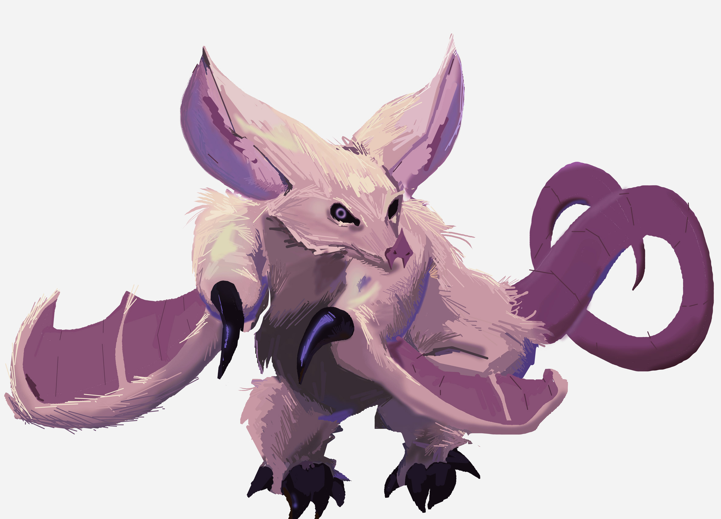 a digital drawing of a pink creature