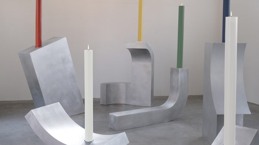 Human-sized candelabras