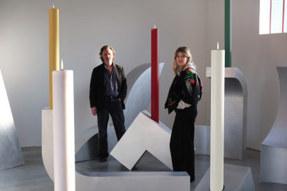Giant candelabras in Milan