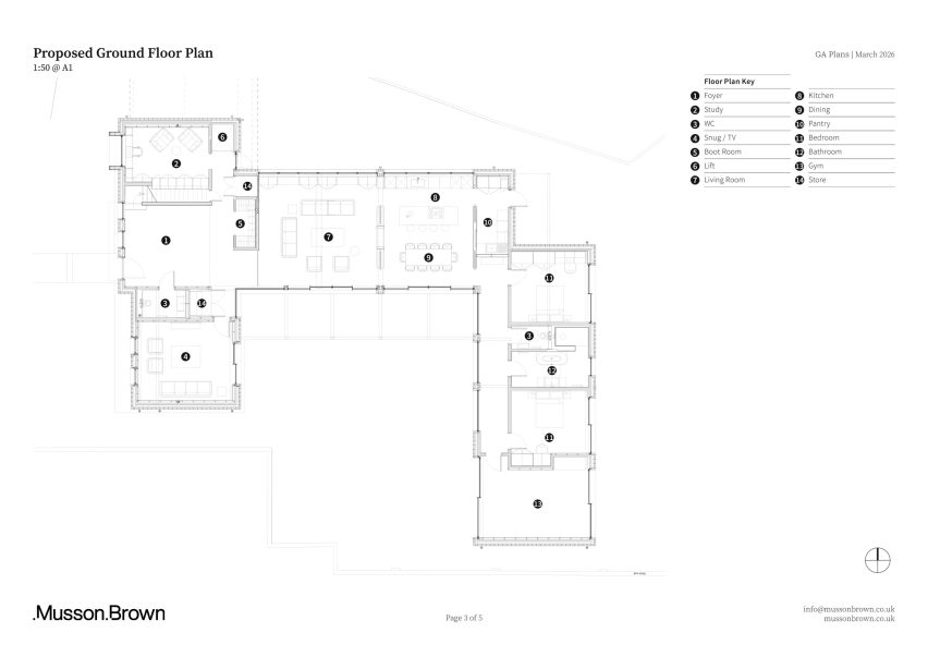 Plan of Home by Musson Brown Architects and Miltiadou Cook Mitzman