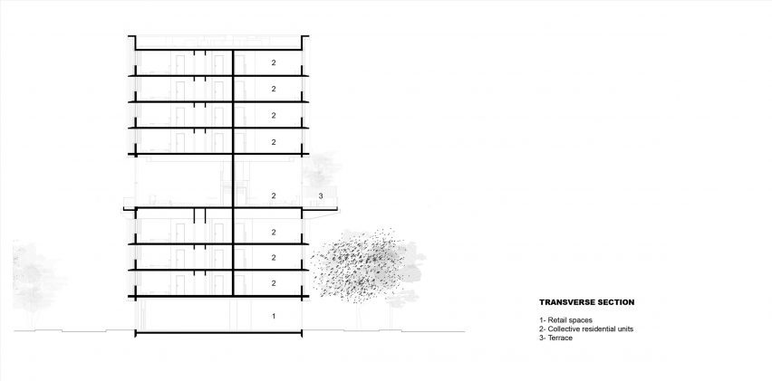 Section of Vatea by Nicolas Laisné Architectes