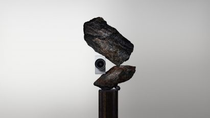 Camera displayed on rocks