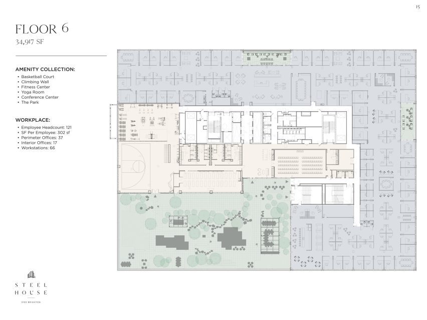 Floor six plan of Steel House by Morris Adjmi Architects