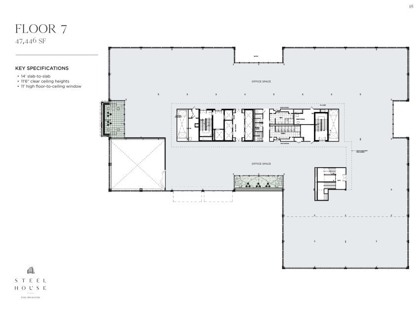 Floor seven plan of Steel House by Morris Adjmi Architects