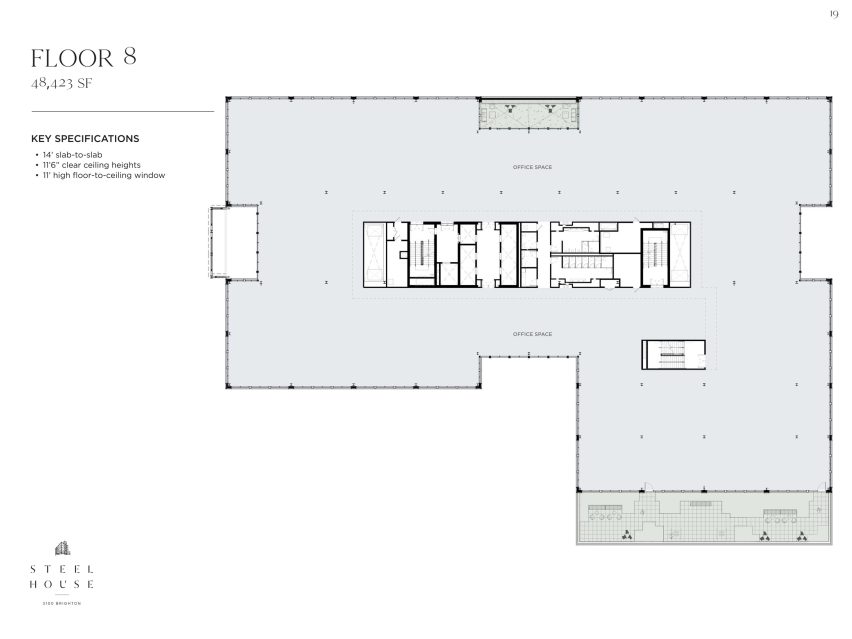 Floor eight plan of Steel House by Morris Adjmi Architects