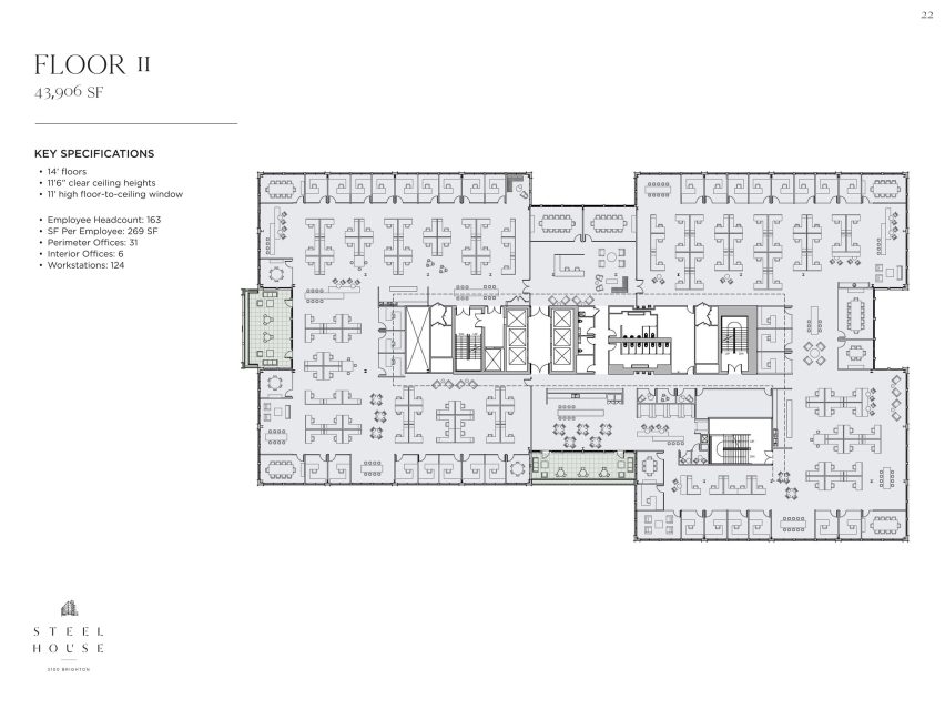 Floor 11 plan of Steel House by Morris Adjmi Architects