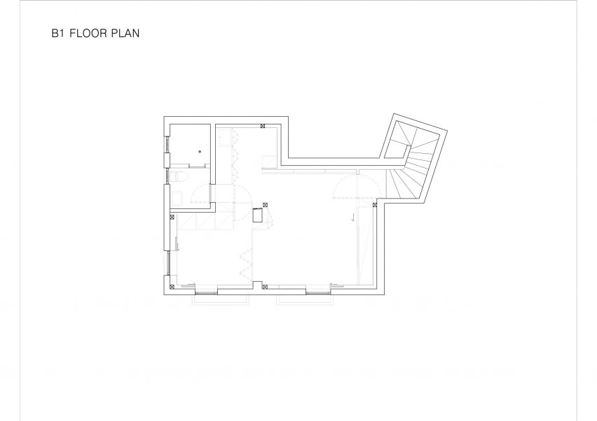 Basement plan of Myeongnyun Sogul by Sukchulmok and BRBB