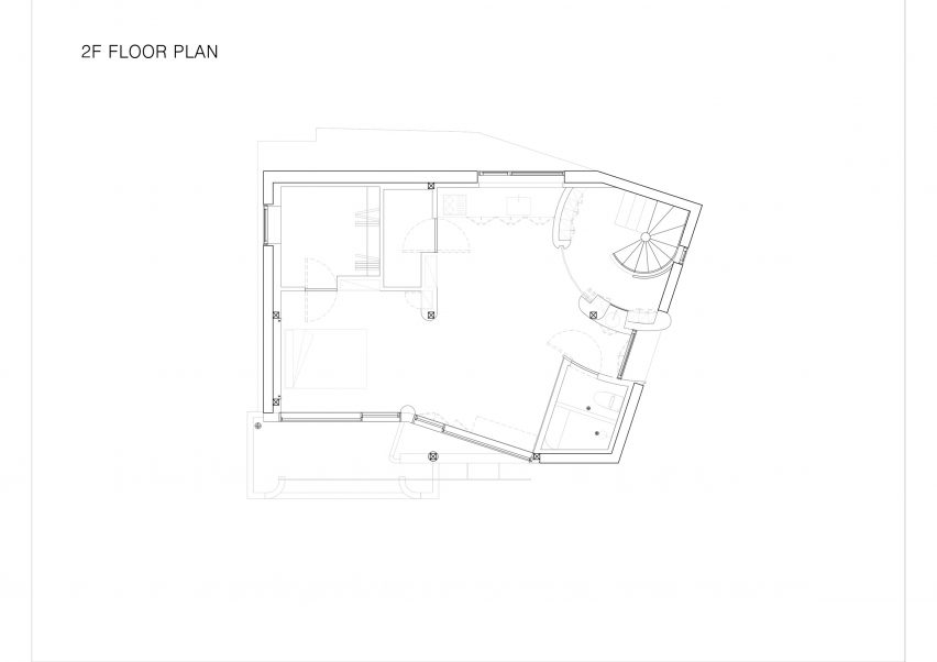Second floor plan of Myeongnyun Sogul by Sukchulmok and BRBB