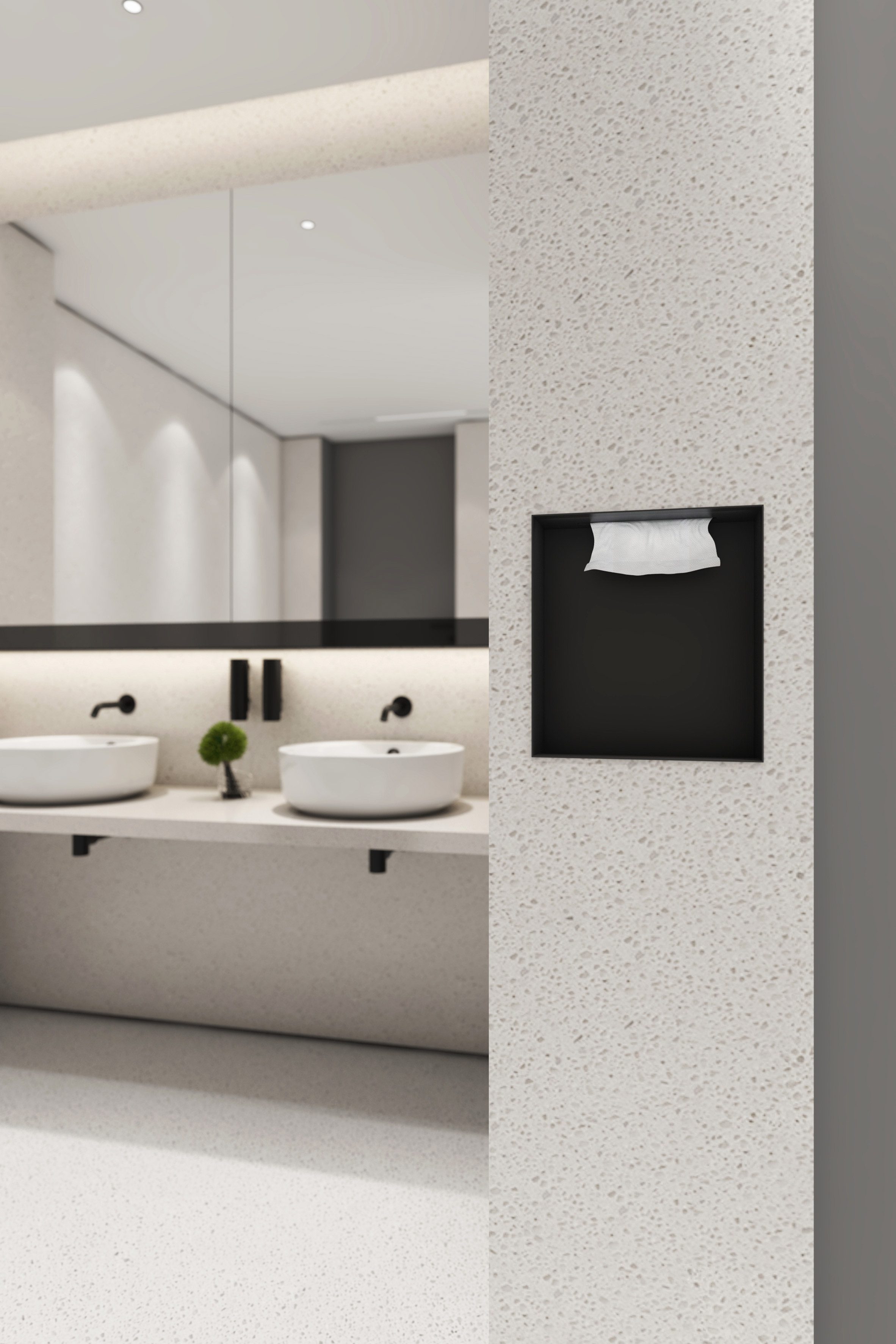 T520 towel dispenser and waste bin by Duten