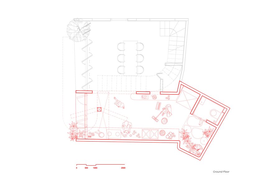 Plan of TH+ House in Vietnam by ODDO Architects