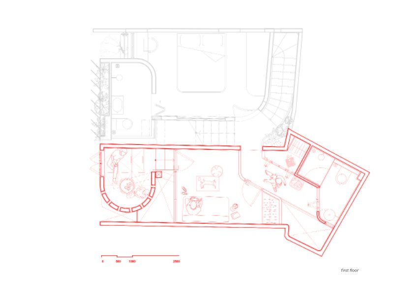 Plan of TH+ House in Vietnam by ODDO Architects