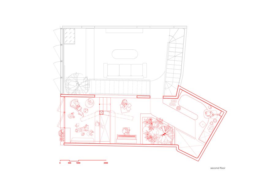Plan of TH+ House in Vietnam by ODDO Architects