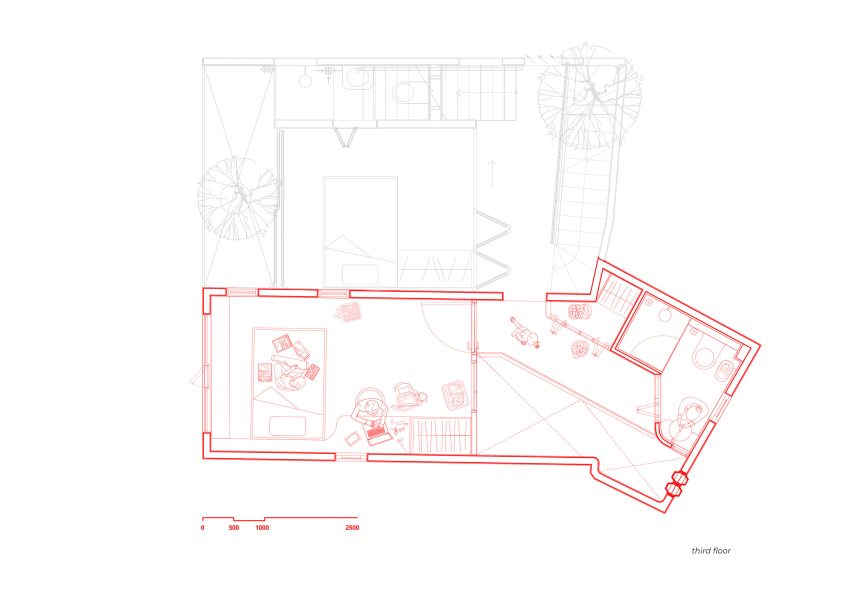 Plan of TH+ House in Vietnam by ODDO Architects