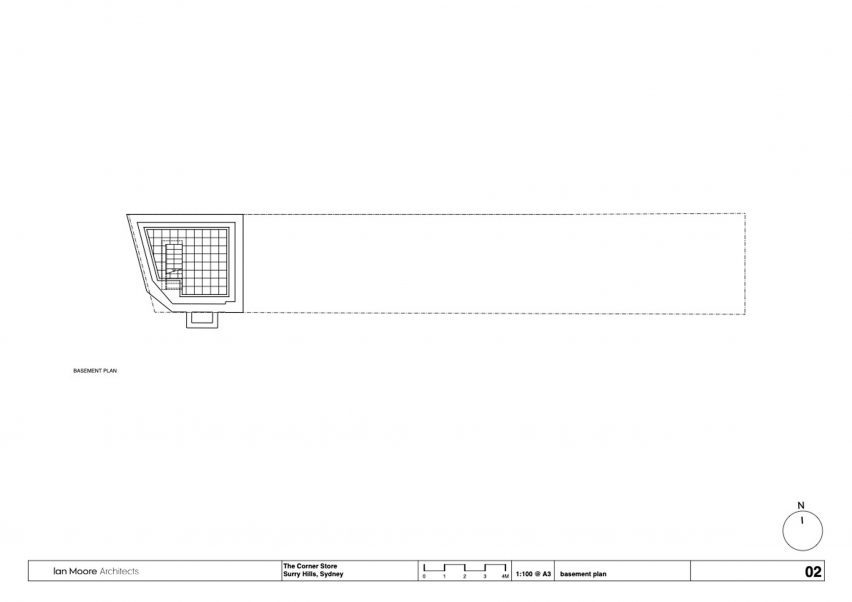 Basement plan for The Corner Store by Ian Moore Architects