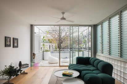 A spacious den with an abutting terrace