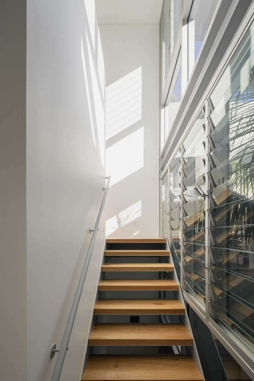 Staircase next to inner courtyard