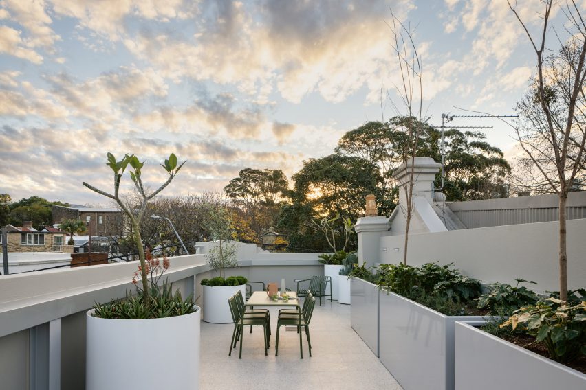 Terrace with sunset in Sydney suburb
