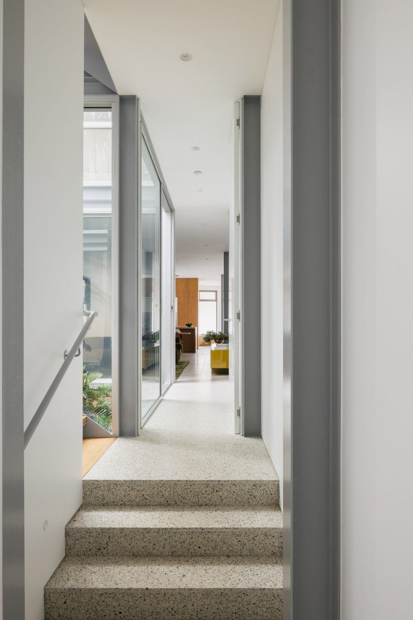 Terrazzo steps and corridor