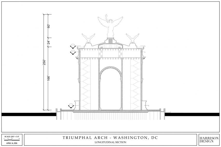 President Trump arch