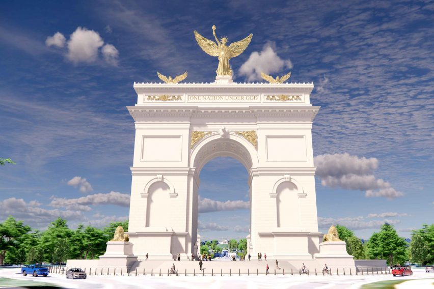 President Trump arch