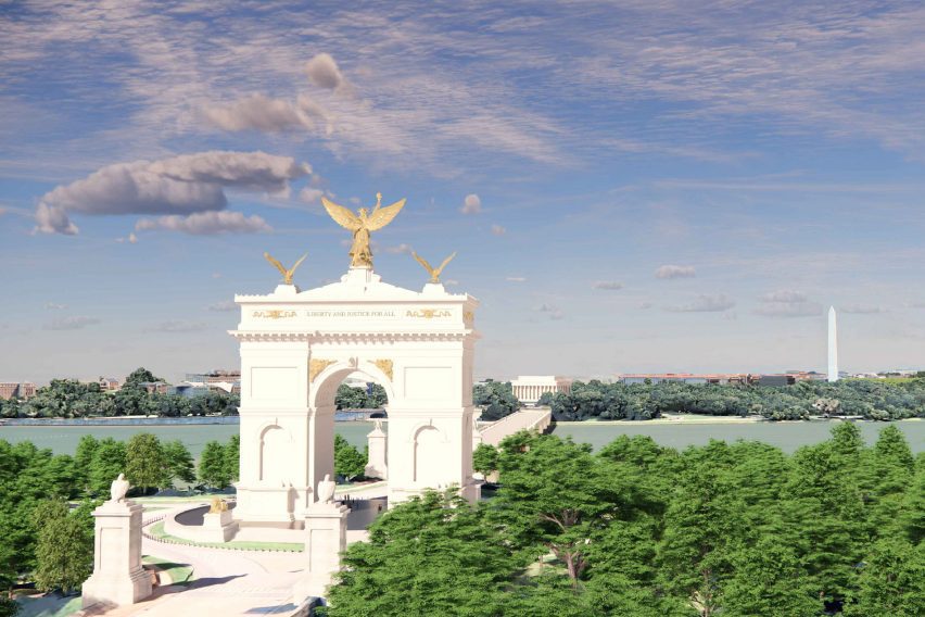 President Trump arch