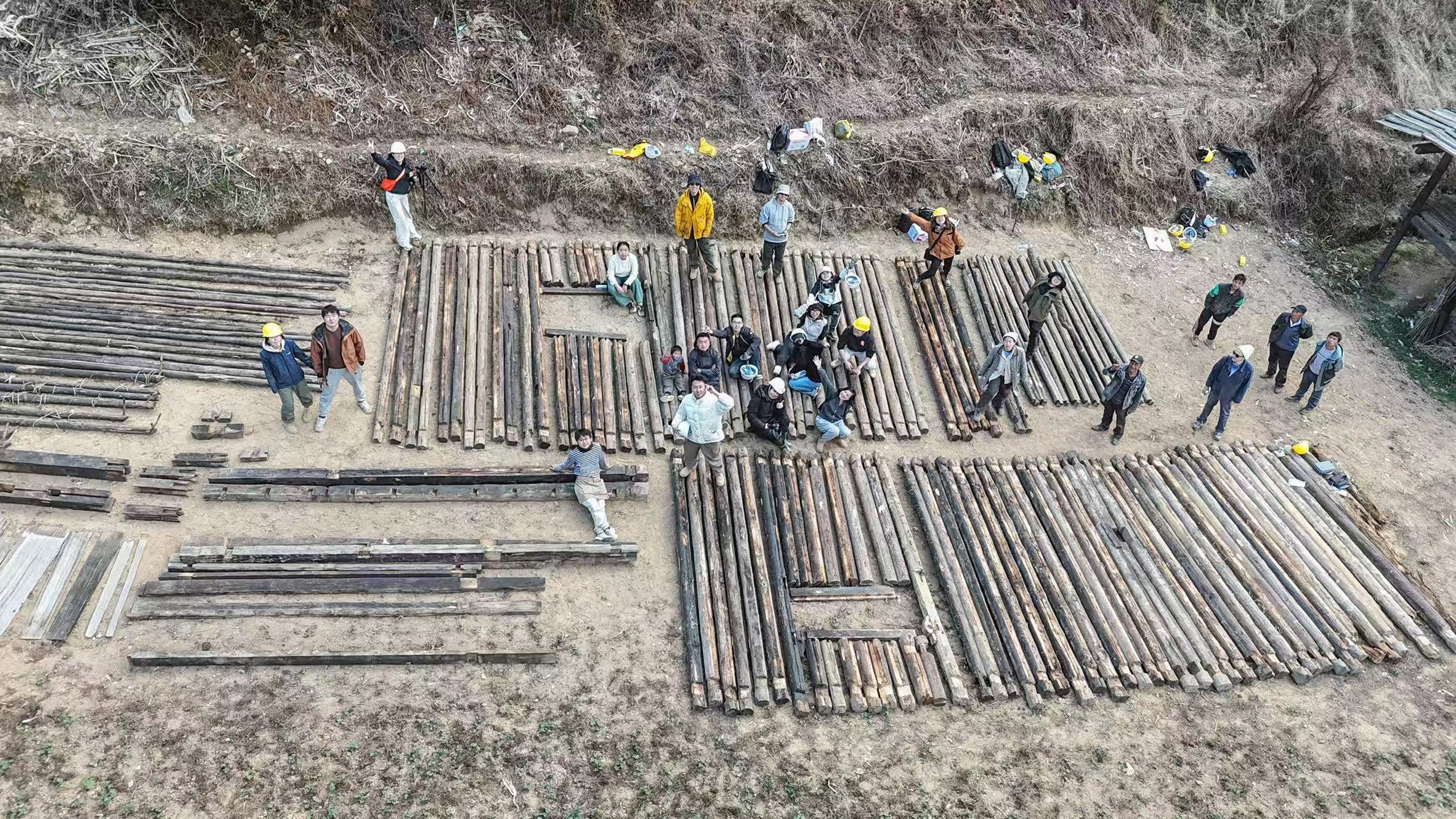 a photograph of people on a building site