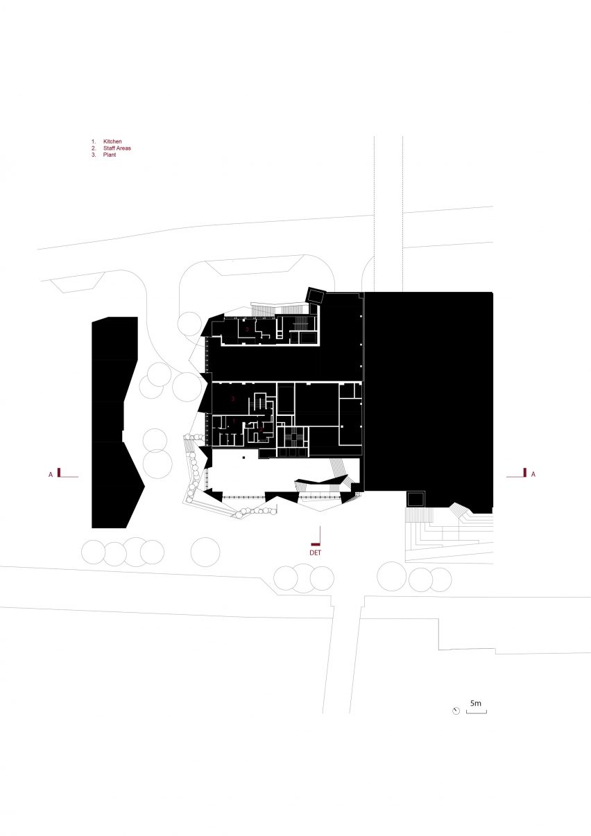 Mid-level plan of V&A East in London by O'Donnell + Tuomey