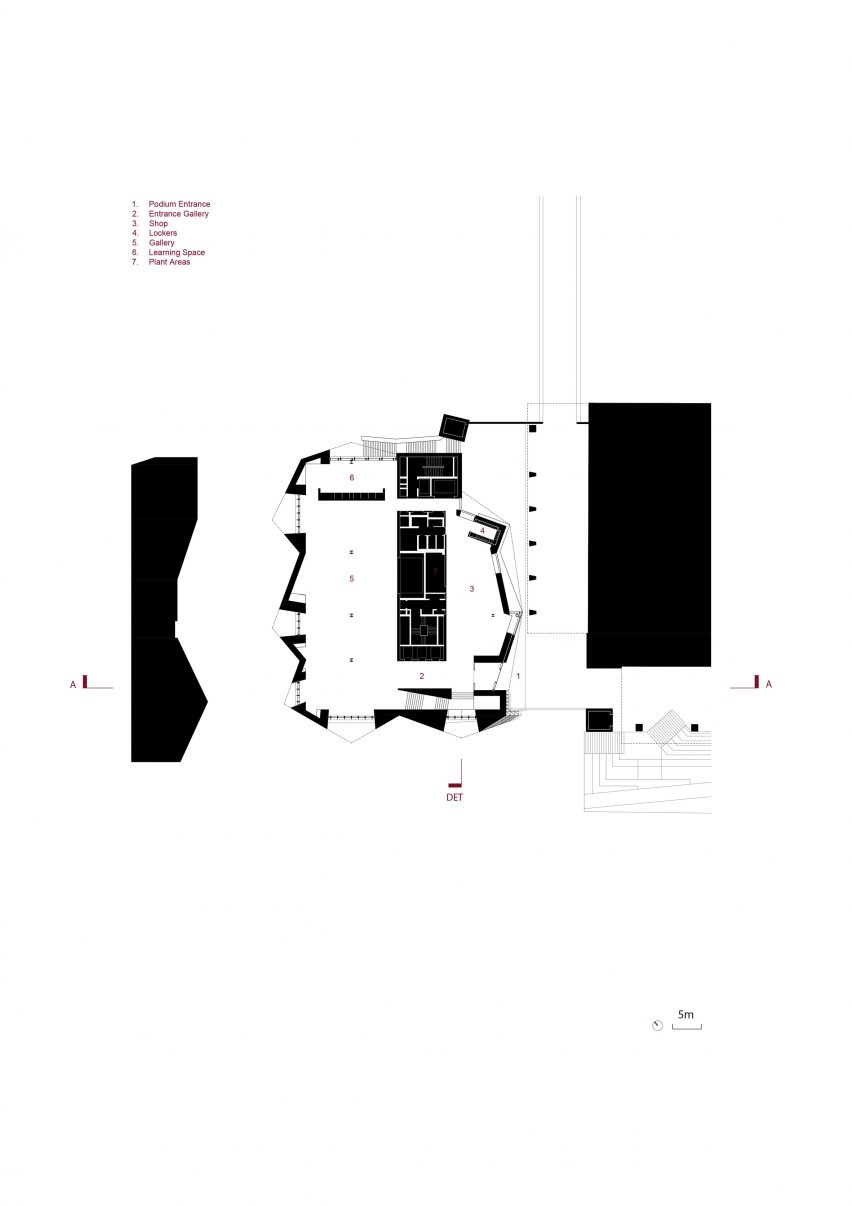 First floor plan of V&A East in London by O'Donnell + Tuomey