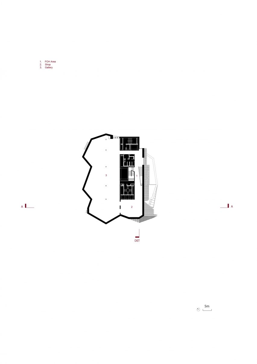 Third floor plan of V&A East in London by O'Donnell + Tuomey
