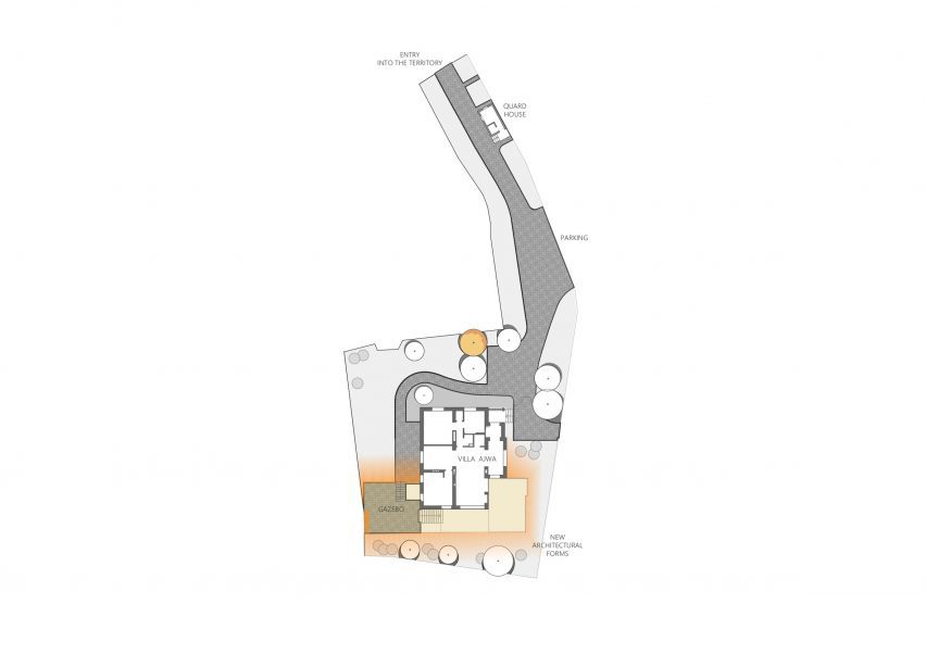 Site plan of Villa Quince by Replus Bureau