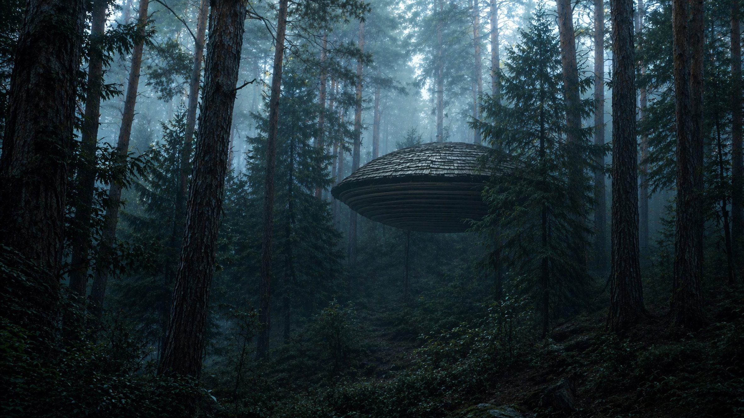 a treehouse in a forest