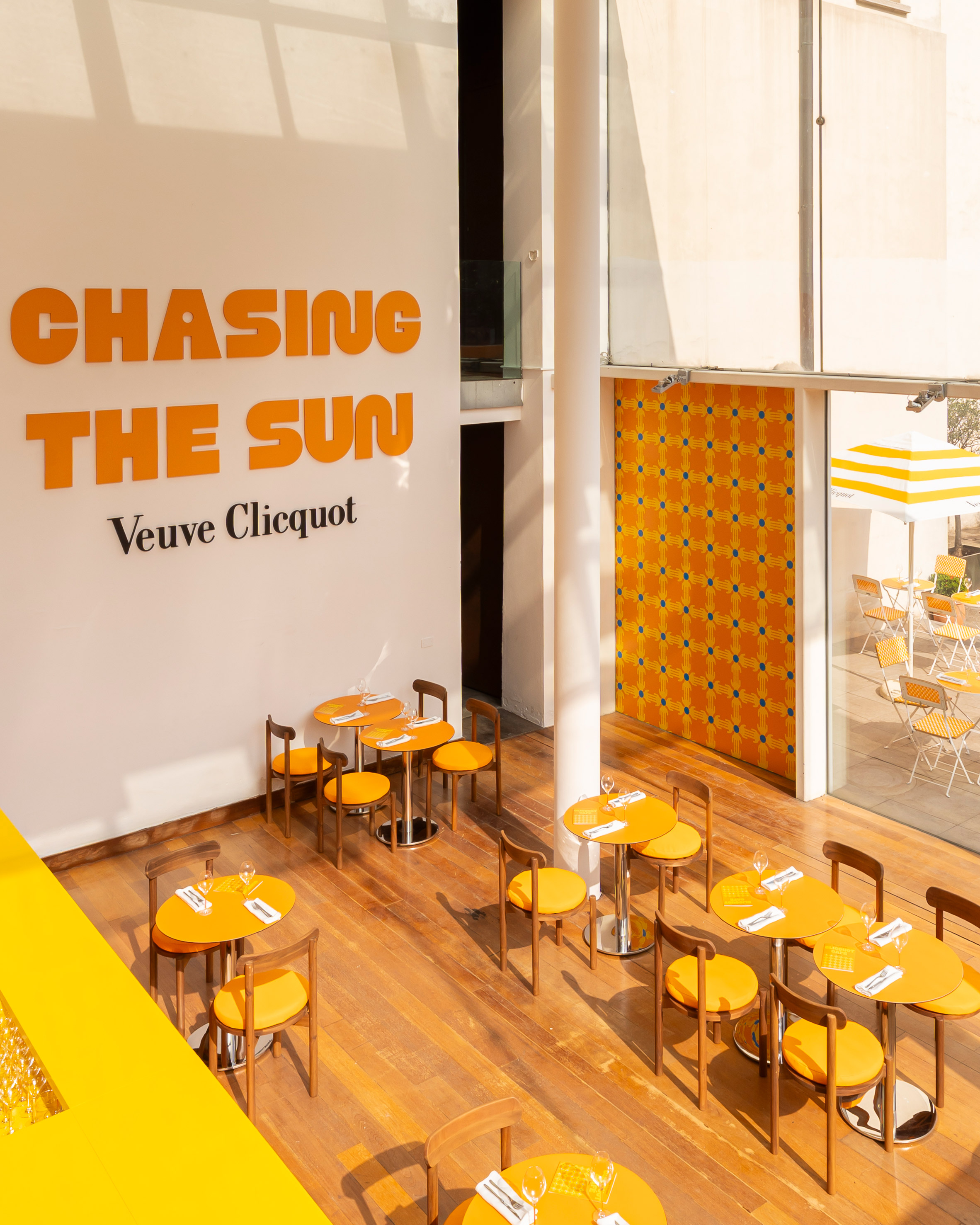 Veuve. Clicquot cafe in Milan