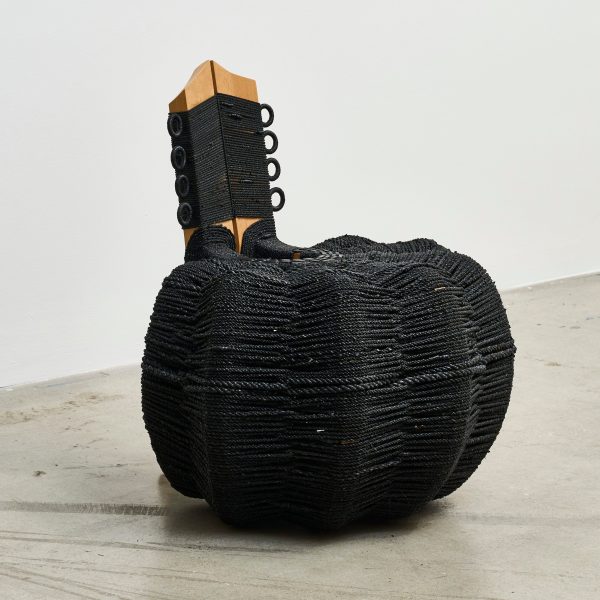 Sculptural black chair