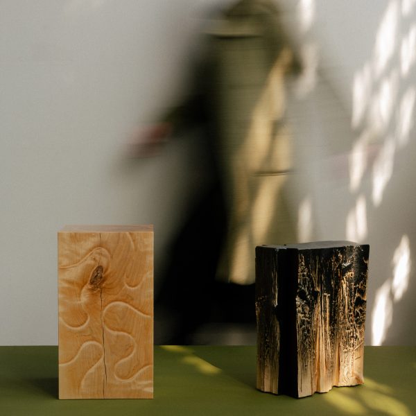 Display of products in front of moving person