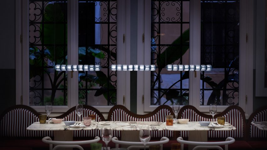 Lighting design by Fucina Frammenti displayed over table