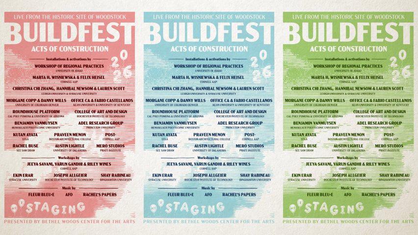 Line-up banner for architecture festival