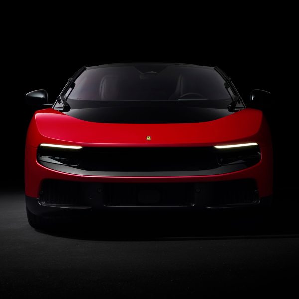 Front view of red Ferrari Luce